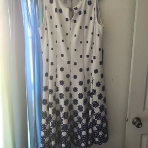 White and blue dress